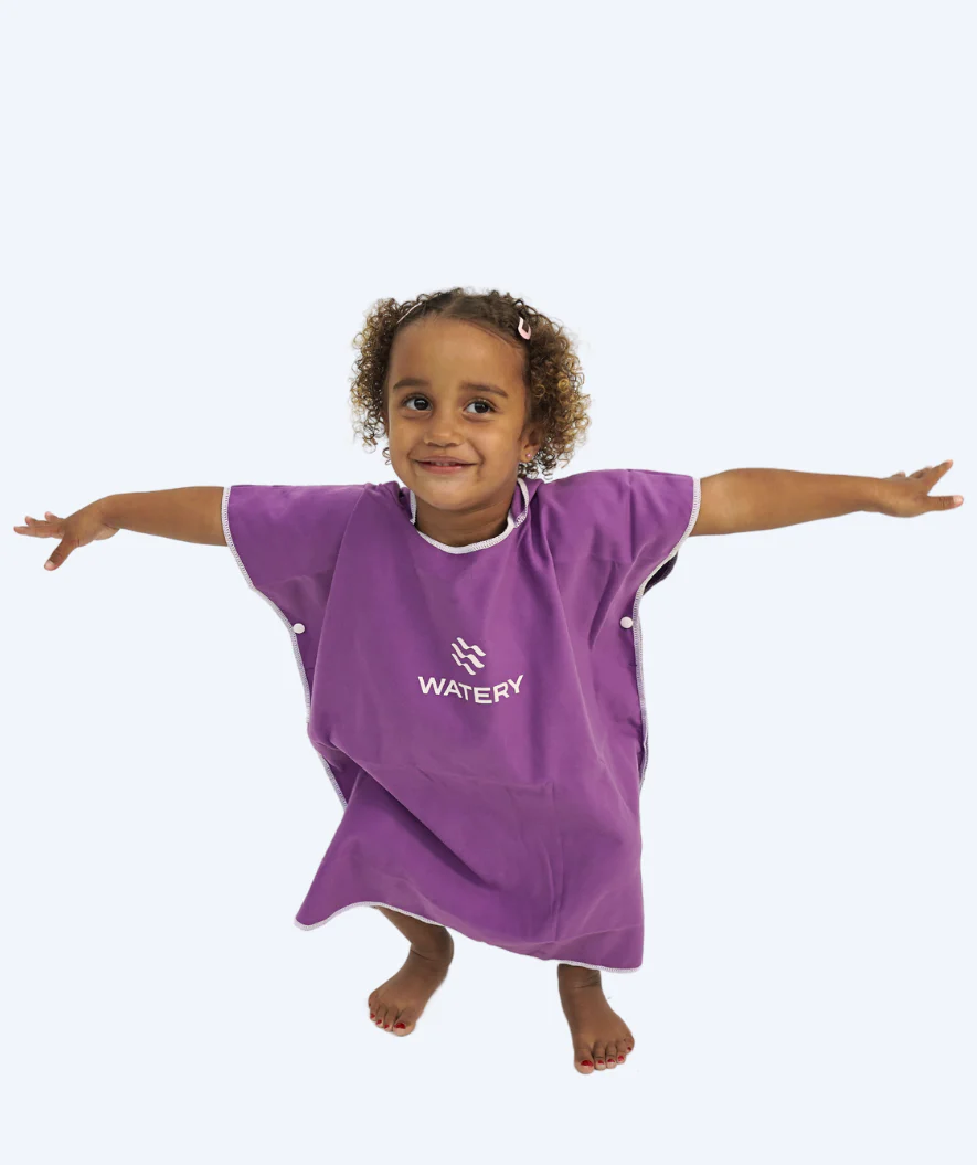Watery bathing poncho for kids (1-6) - Microfiber - Purple - Image 8