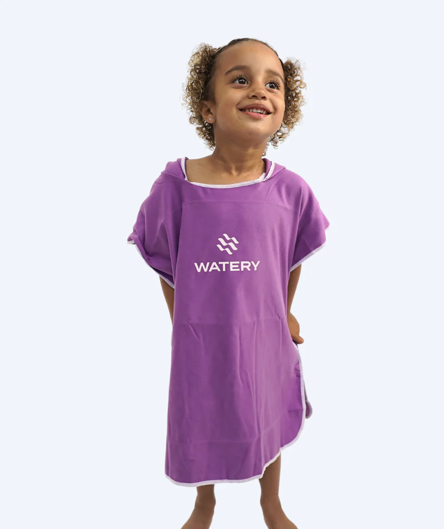 Watery bathing poncho for kids (1-6) - Microfiber - Purple - Image 9