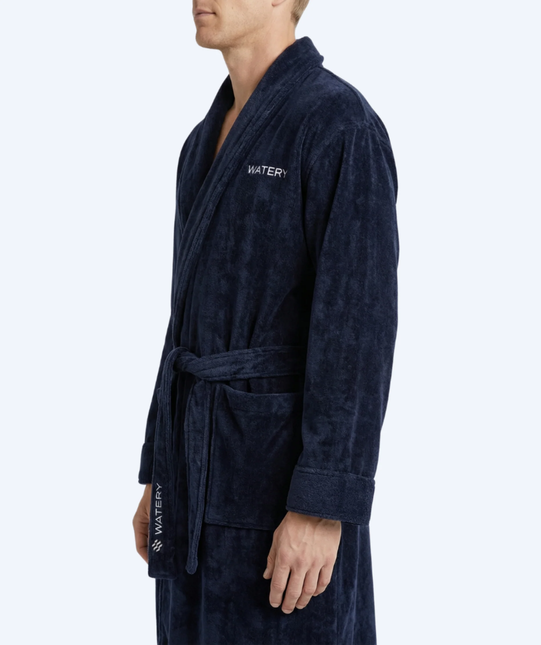 Watery bathrobe for men - Mariana - Navy blue - Image 6