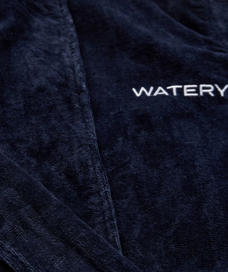 Watery bathrobe for men - Mariana - Navy blue - Image 9