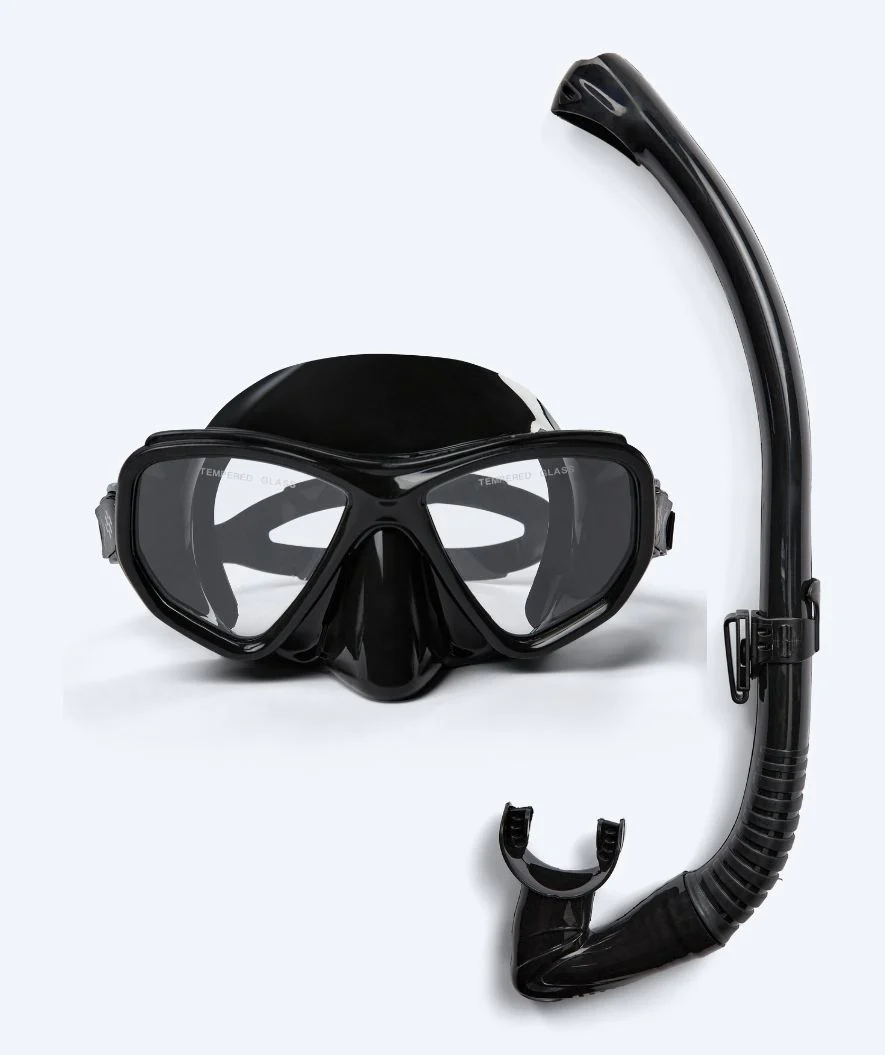 Watery Combo snorkel set for adults (from 15 years) - Fenton Pro - Black