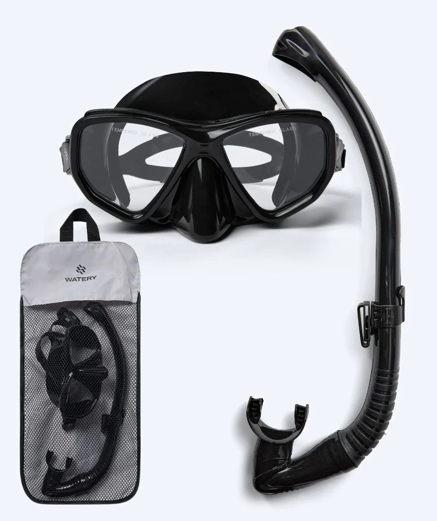 Watery Combo snorkel set for adults (from 15 years) - Fenton Pro - Black - Image 13
