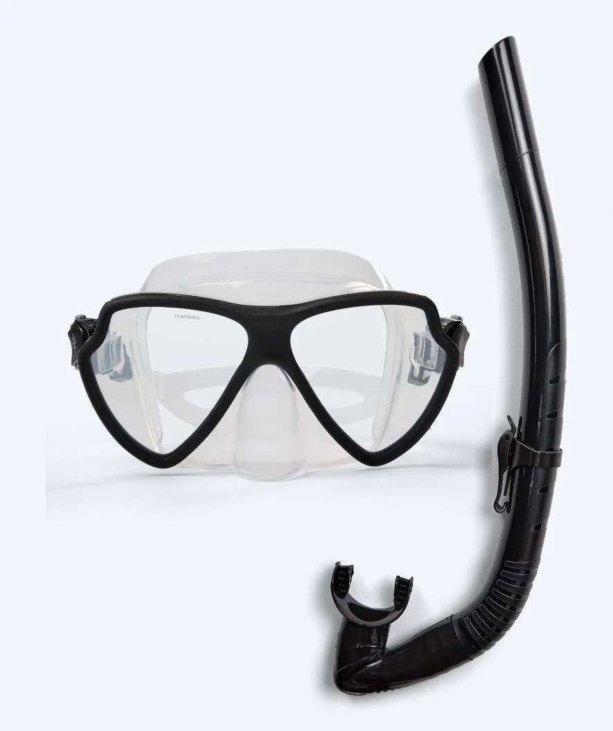 Watery Combo snorkel set for adults (from 15 years) - Itzel - Black