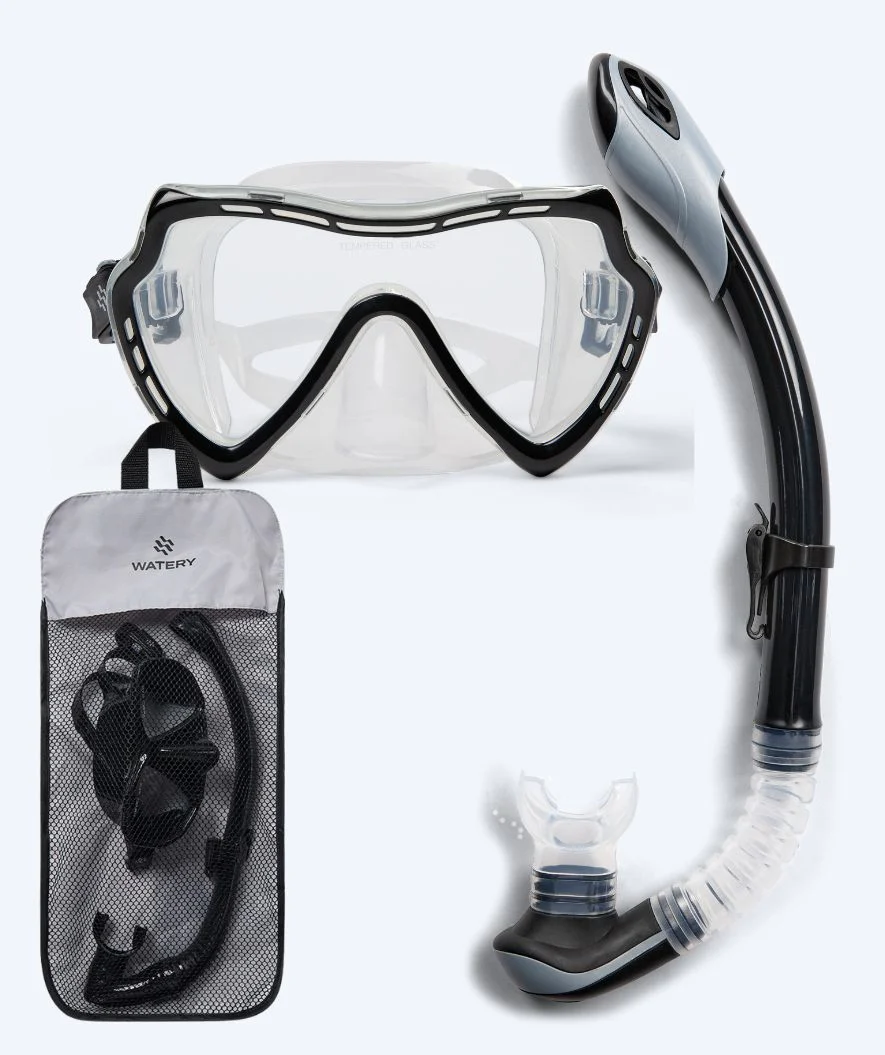 Watery Combo snorkel set for adults (from 15 years) - Nebula - Black - Image 18
