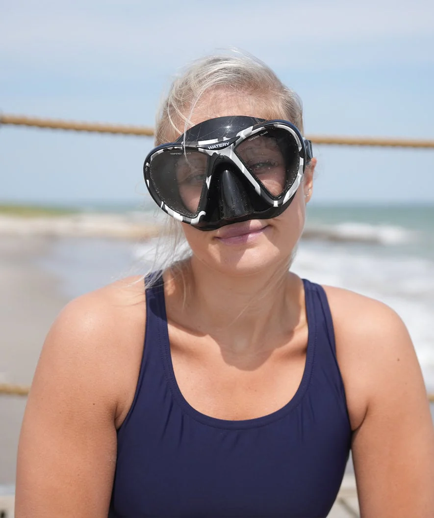 Watery Combo snorkel set for adults (from 15 years) - Rudder Camo/Itzel - Black - Image 12