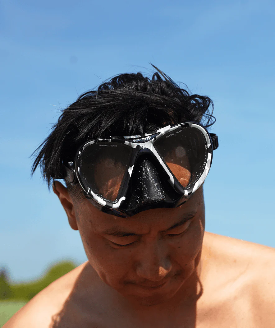 Watery Combo snorkel set for adults (from 15 years) - Rudder Camo/Itzel - Black - Image 13