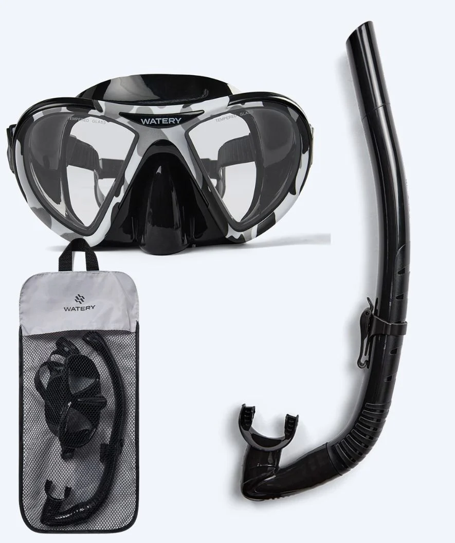 Watery Combo snorkel set for adults (from 15 years) - Rudder Camo/Itzel - Black - Image 17