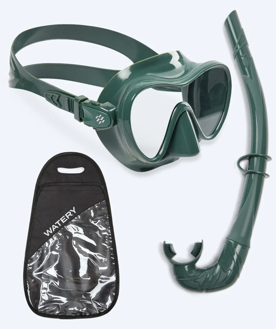 Watery Combo snorkel set for adults - Cliff - Green - Image 11