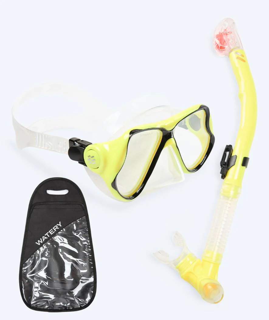 Watery Combo snorkel set for adults - Hudson Full-dry - Yellow - Image 11
