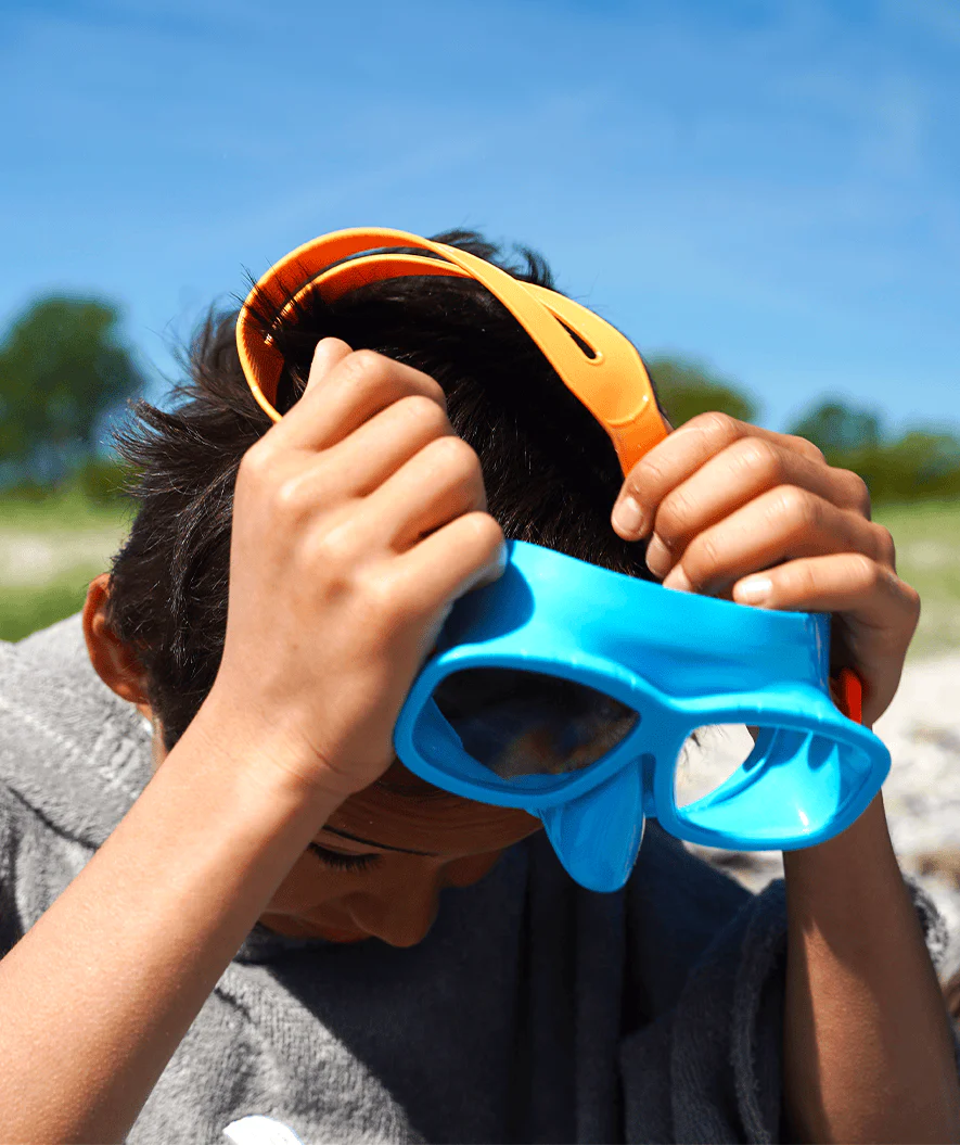 Watery Combo snorkel set for kids (4-10) - Wyre - Blue/orange - Image 4