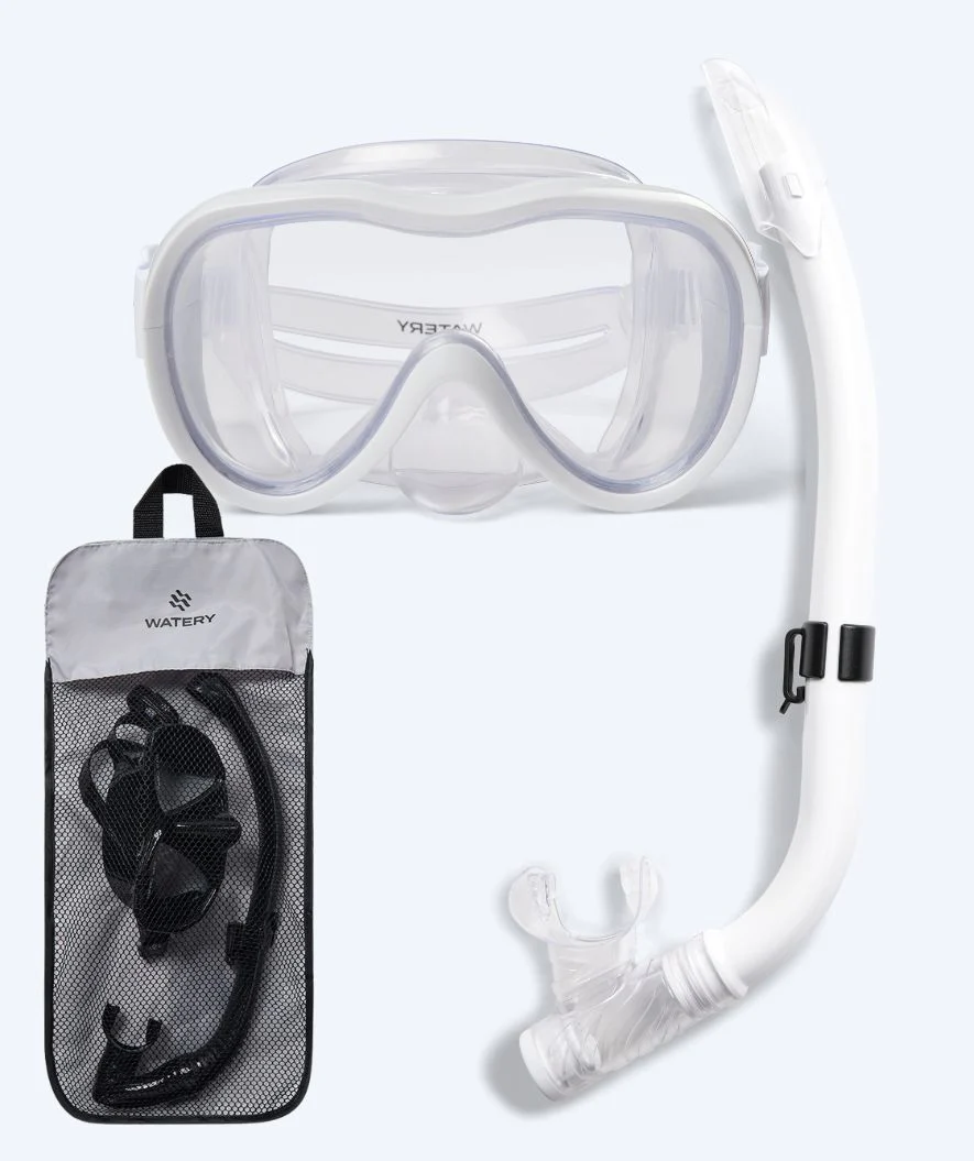 Watery Combo snorkel set for junior (8-15) - Odine - White - Image 12