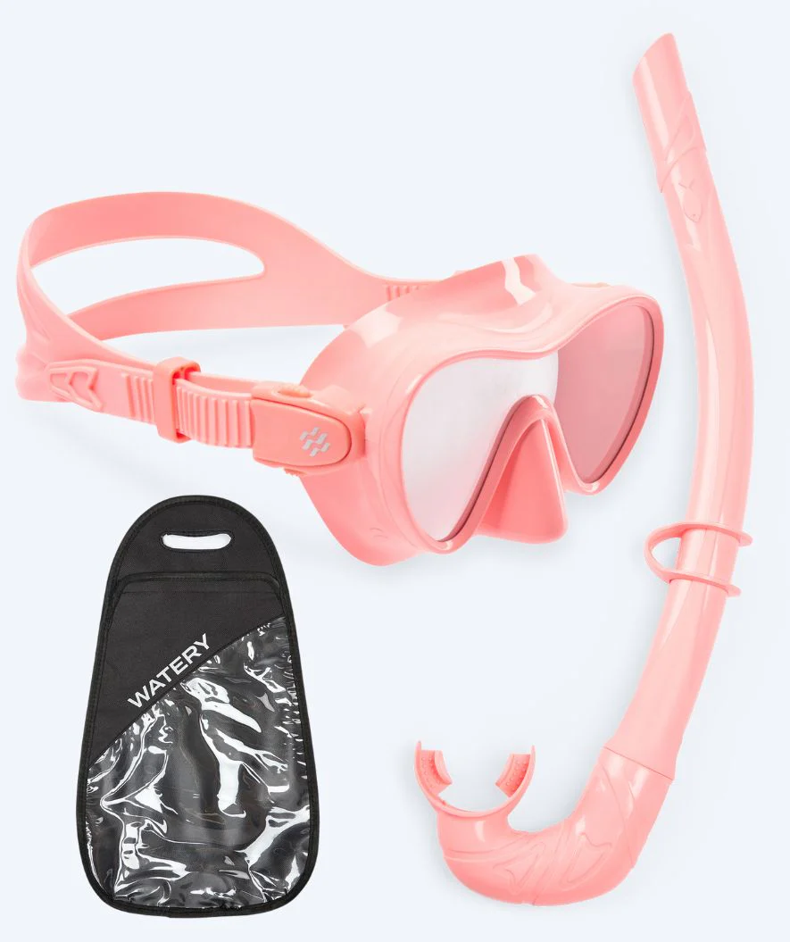 Watery Combo snorkel set for kids - Cliff - Pink - Image 11
