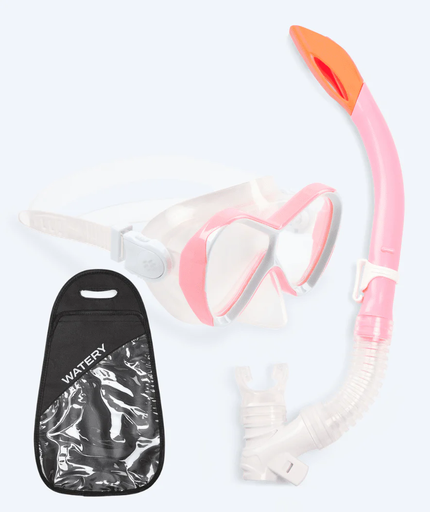 Watery Combo snorkel set for kids - Triton Semi-dry - Light pink - Image 9
