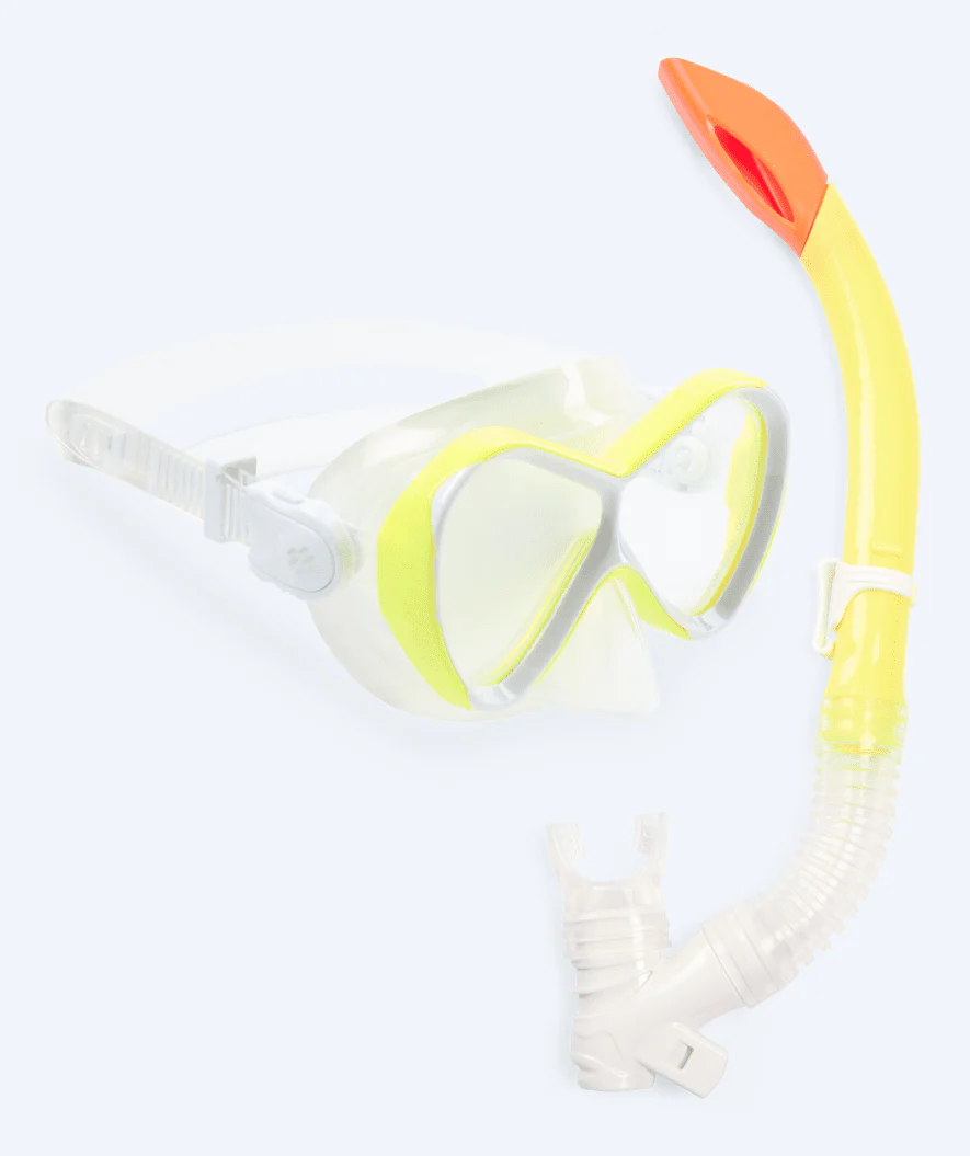 Watery Combo snorkel set for kids - Triton Semi-dry - Yellow - Image 8