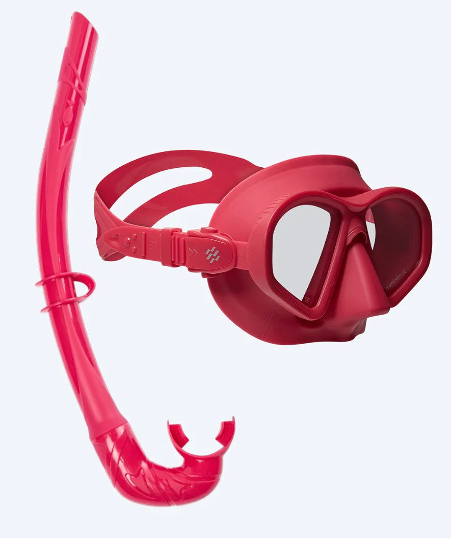 Watery Combo snorkel set for adults - Douglas/Cliff - Dark red/Red