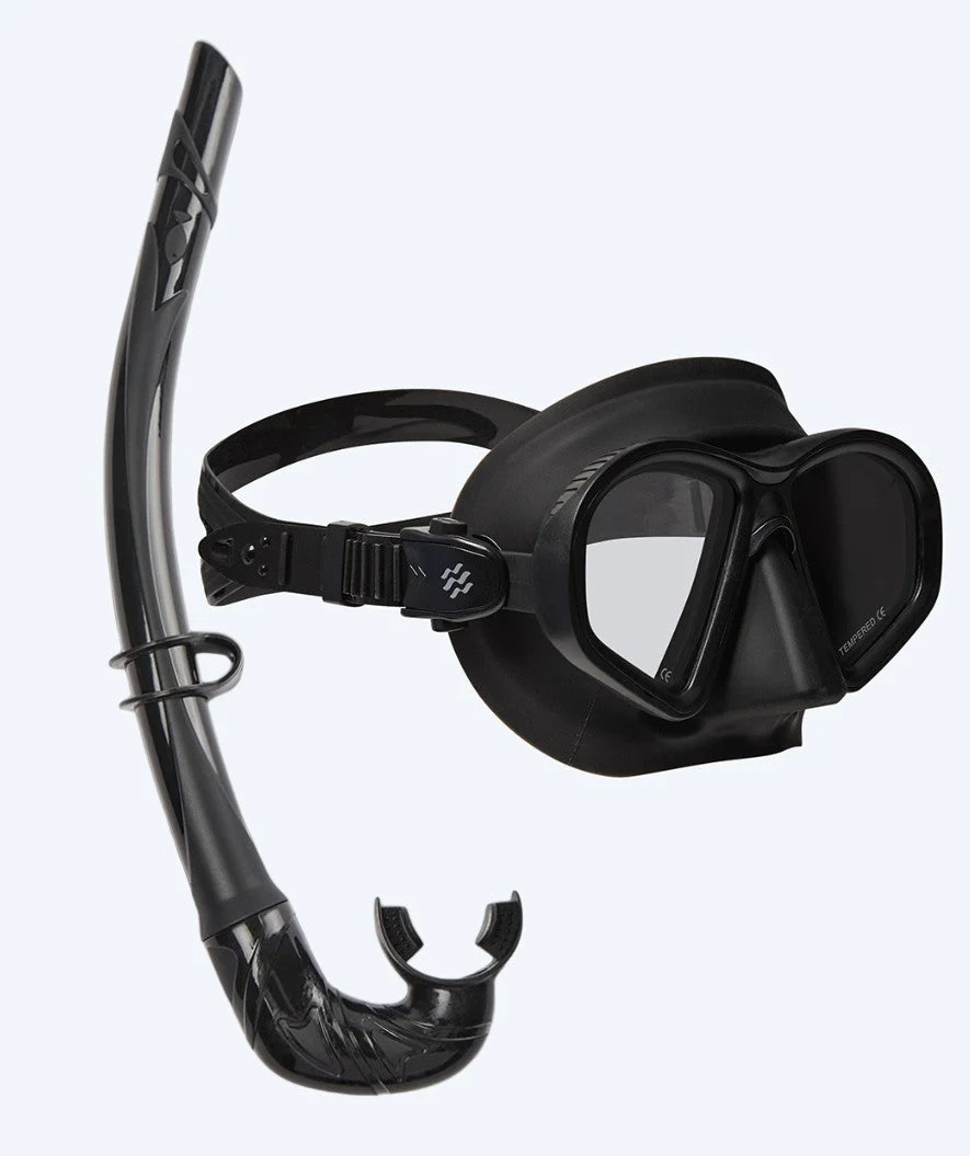 Watery Combo snorkel set for adults - Douglas/Cliff - Black