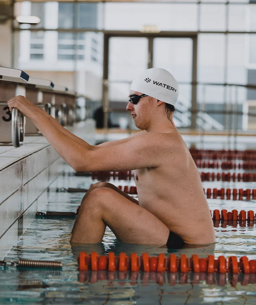 Watery competition swimming cap - Signature Dome - White - Image 3