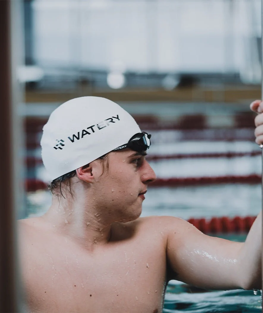 Watery competition swimming cap - Signature Dome - White - Image 4