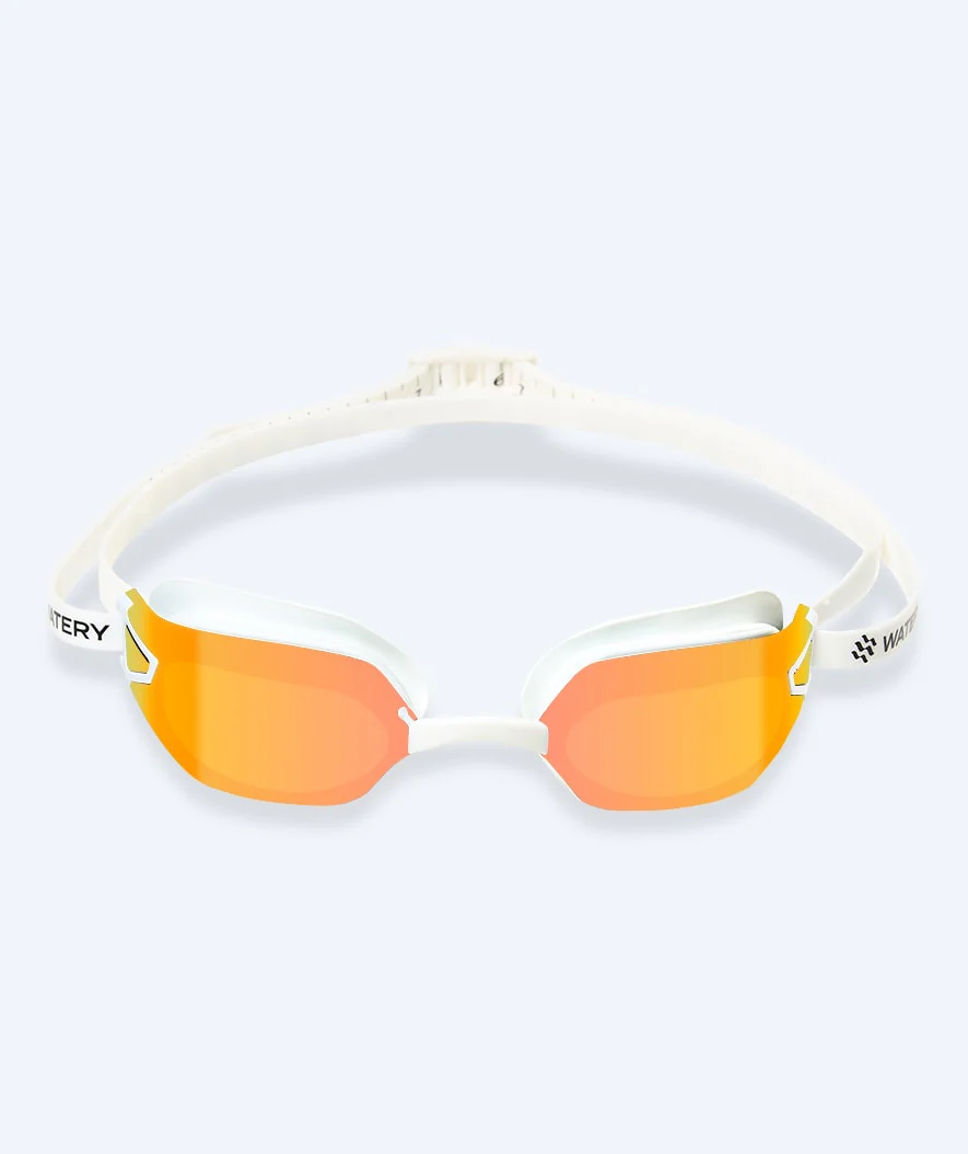 Watery racing swimming goggles for kids - Power Lane - White/gold - Image 2