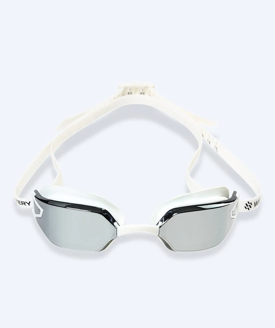 Watery racing swimming goggles for kids - Power Lane - White/silver - Image 2