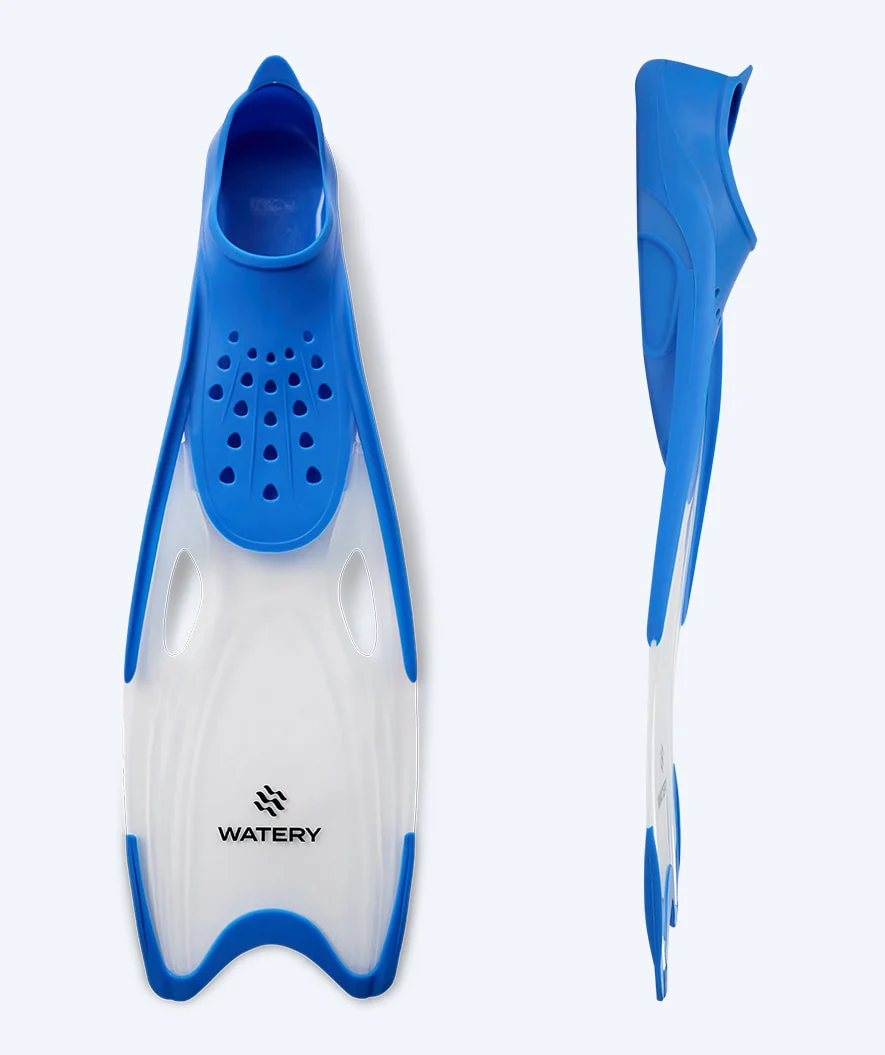 Watery diving fins for junior (34-37) - Rilian - Blue/clear