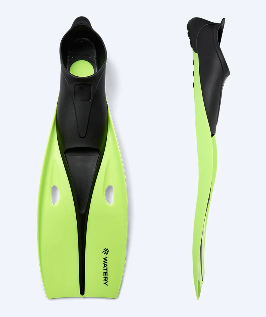 Watery diving fins for junior/adults (33-46) - Breeve Longtail - Black/green