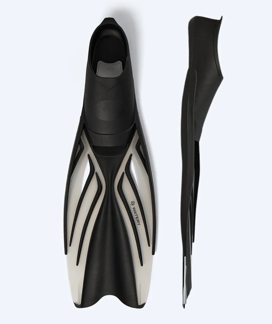 Watery diving fins for adults - Isle - Black/clear
