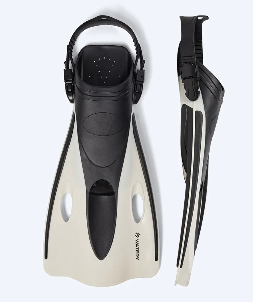 Watery diving fins for adults - Launch - Black/white