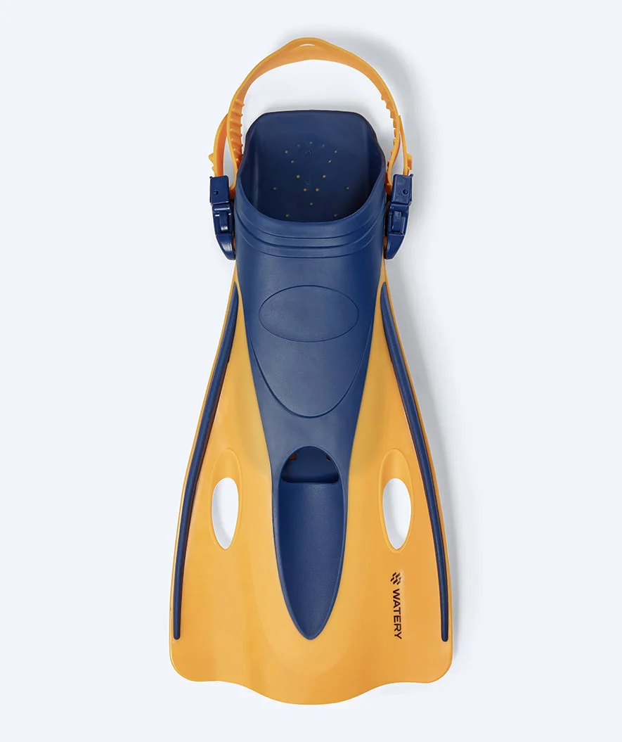 Watery diving fins for adults - Launch - Dark blue/orange - Image 2