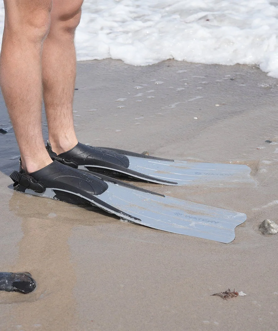 Watery diving fins for adults - Moonsoon - Grey/black - Image 7