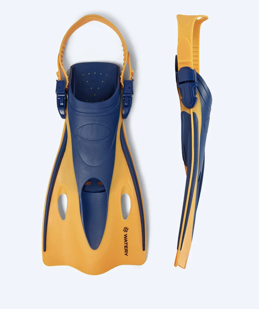 Watery diving fins for kids - Launch - Dark blue/orange
