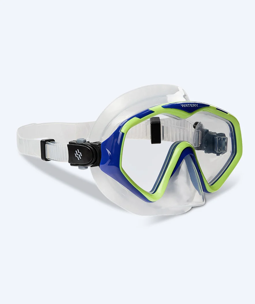 Watery diving mask for adults (from 15 years) - Leach Pro - Blue/yellow - Image 2