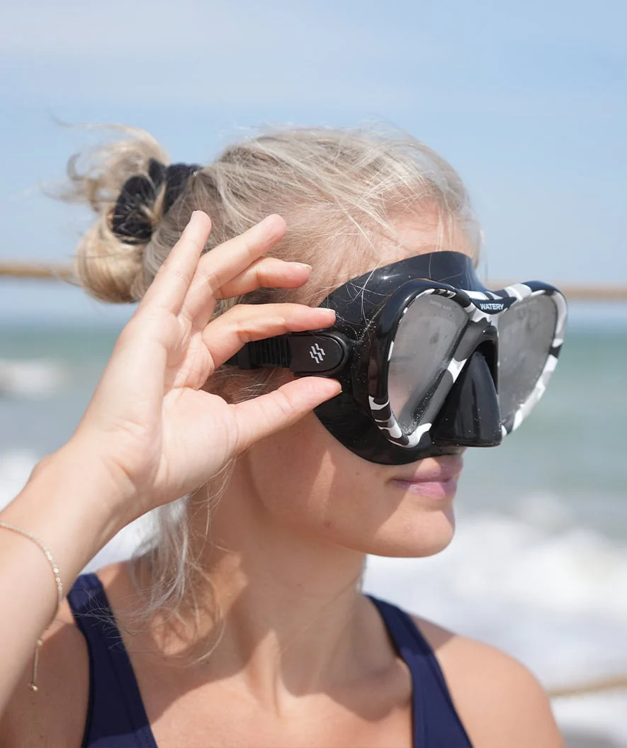 Watery diving mask for adults (from 12 years) - Rudder Camo - Black - Image 15