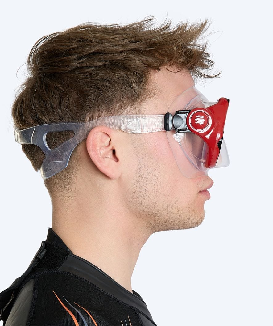 Watery diving mask for adults (from 12 years) - Hudson - Red/black - Image 3