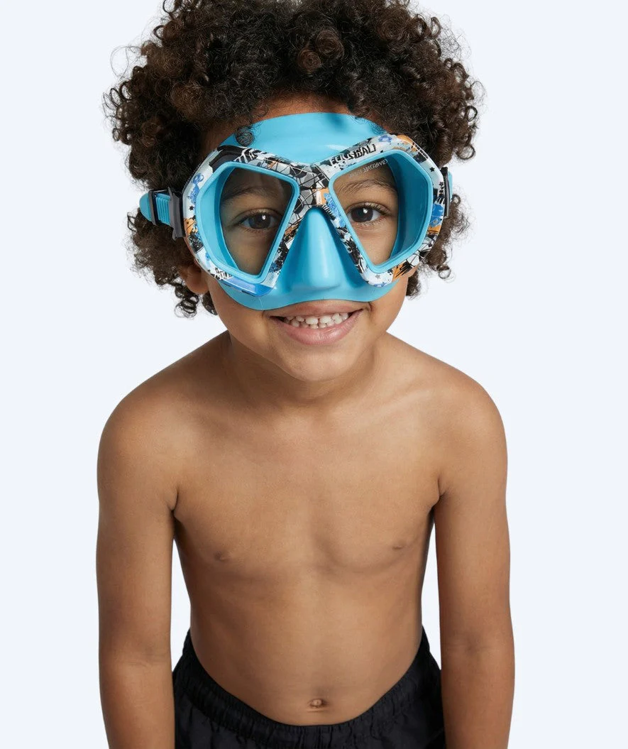 Watery diving mask for junior (8-15) - Riku Camo - Blue - Image 4
