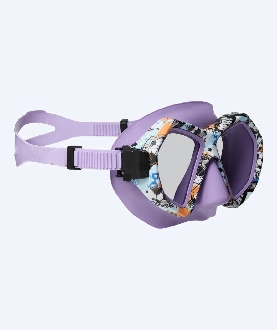 Watery diving mask for junior (8-15) - Riku Camo - Purple