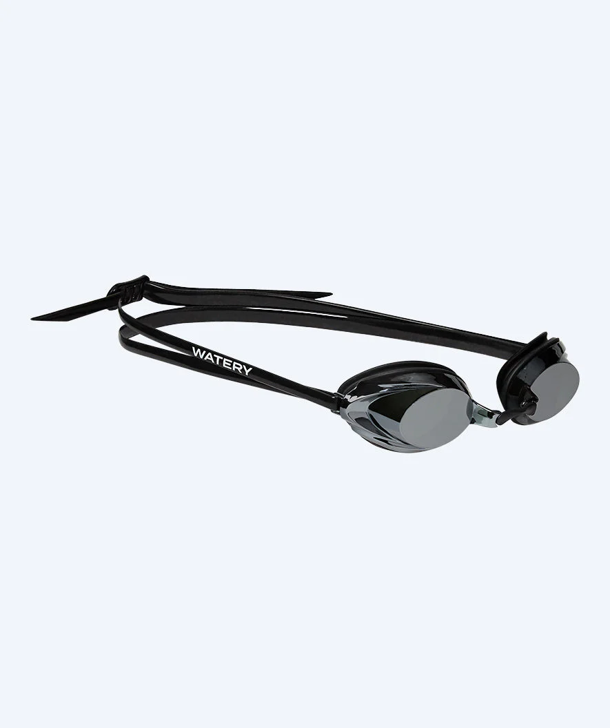 Watery Elite swimming goggles - Captain Mirror - Black/silver