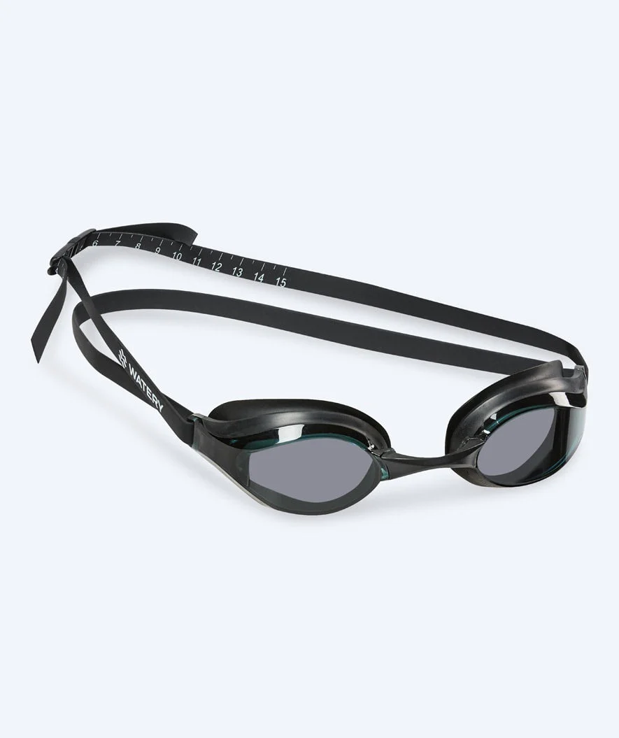 Watery Elite swimming goggles - Poseidon - Black (Smoke lens)