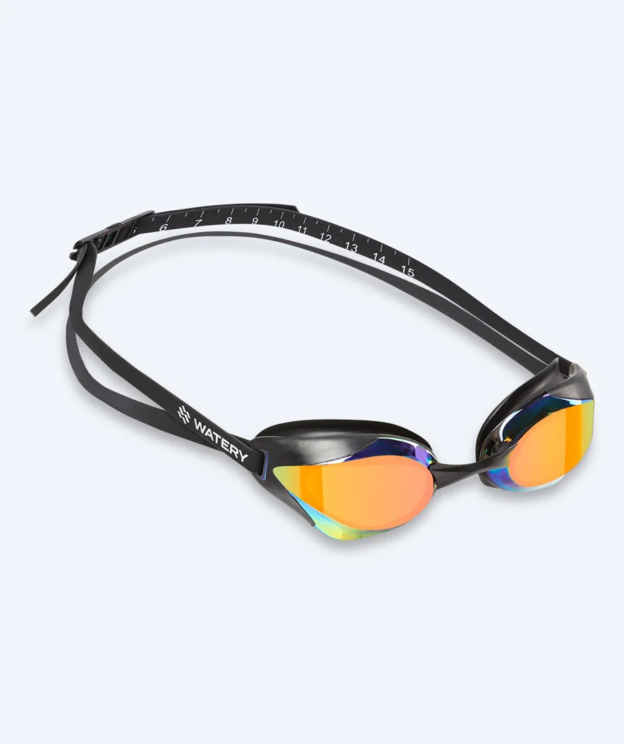 Watery Elite swimming goggles - Poseidon Ultra Mirror - Black/gold