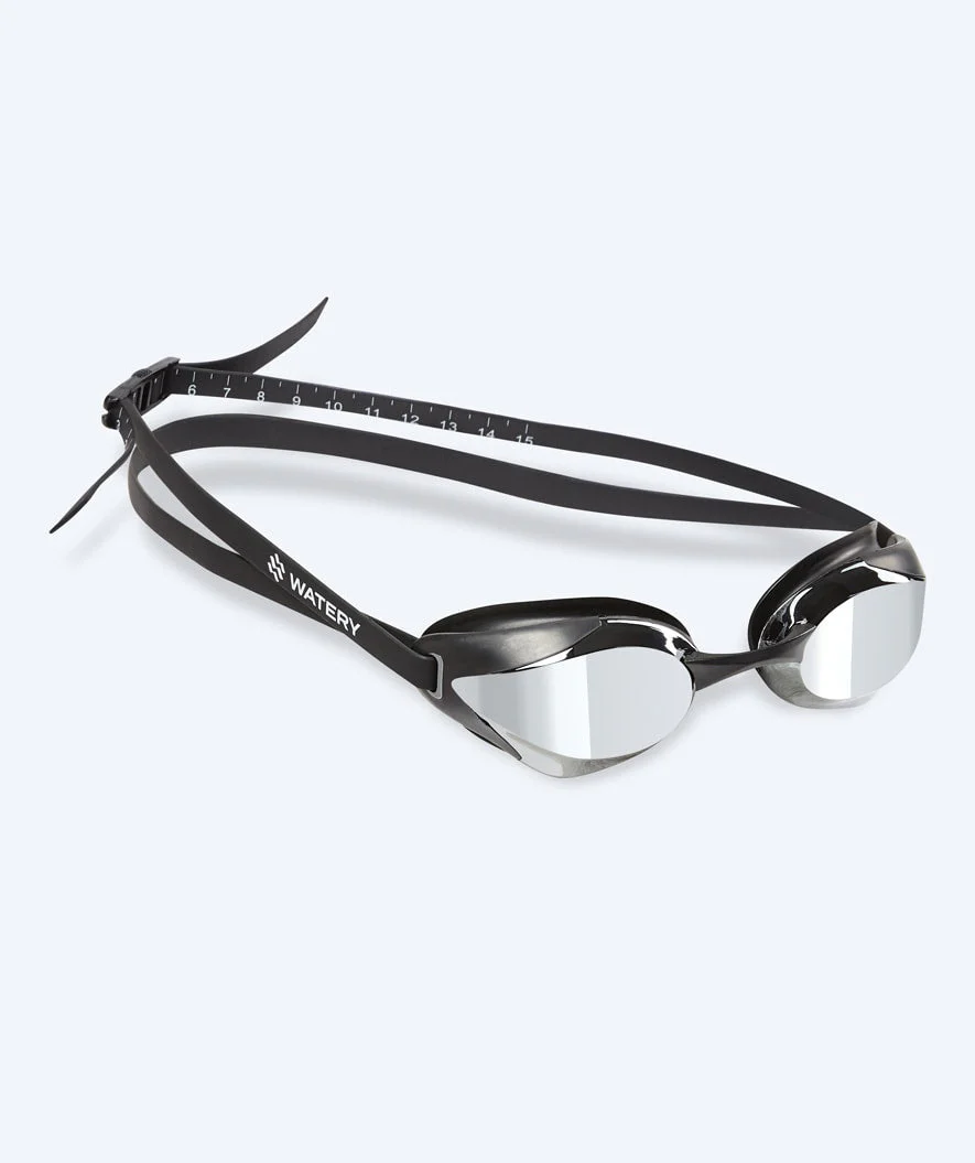 Watery Elite swimming goggles - Poseidon Ultra Mirror - Black/silver