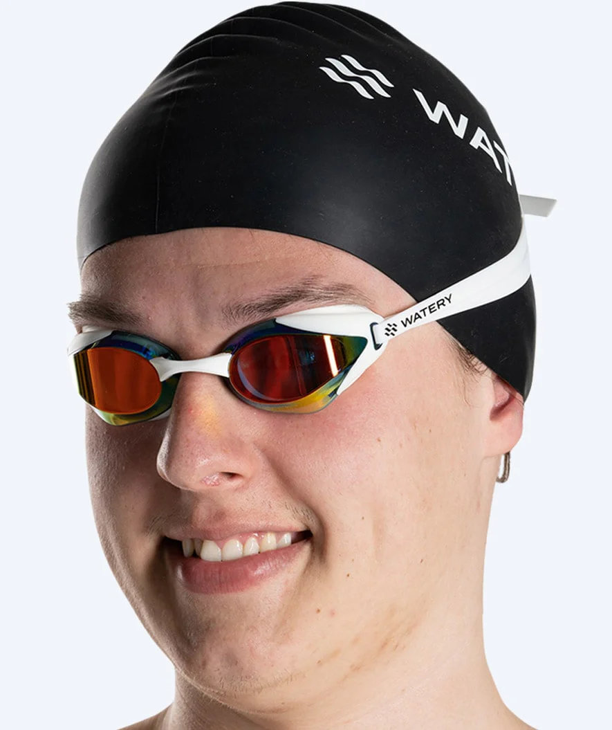 Watery Elite swimming goggles - Poseidon Ultra Mirror - White/gold - Image 8