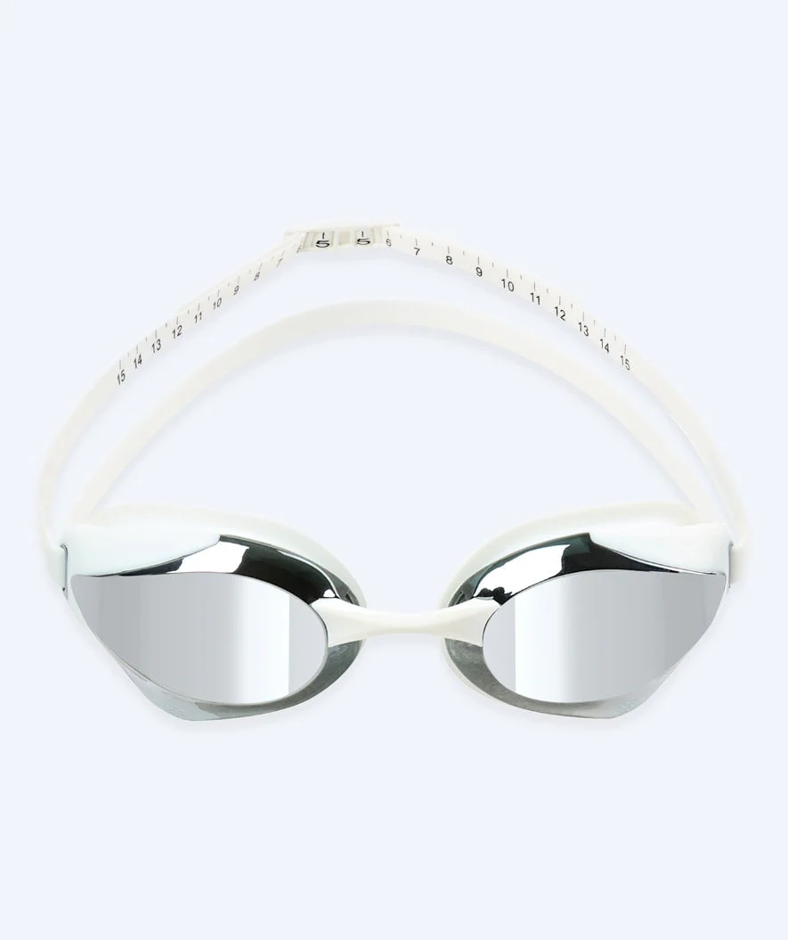 Watery Elite swimming goggles - Poseidon Ultra Mirror - White/silver - Image 2