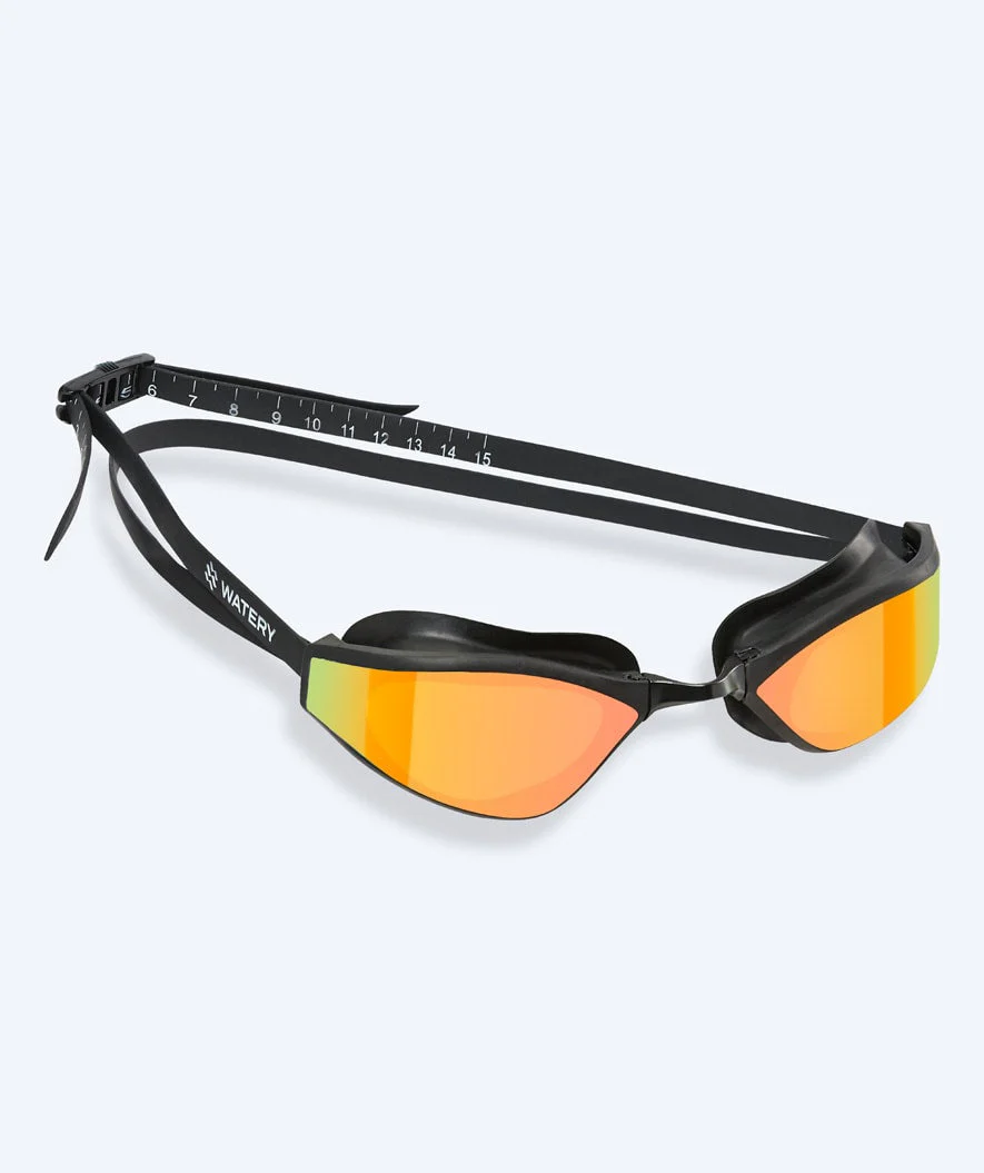 Watery Elite swimming goggles - Storm Racer Mirror - Black/gold