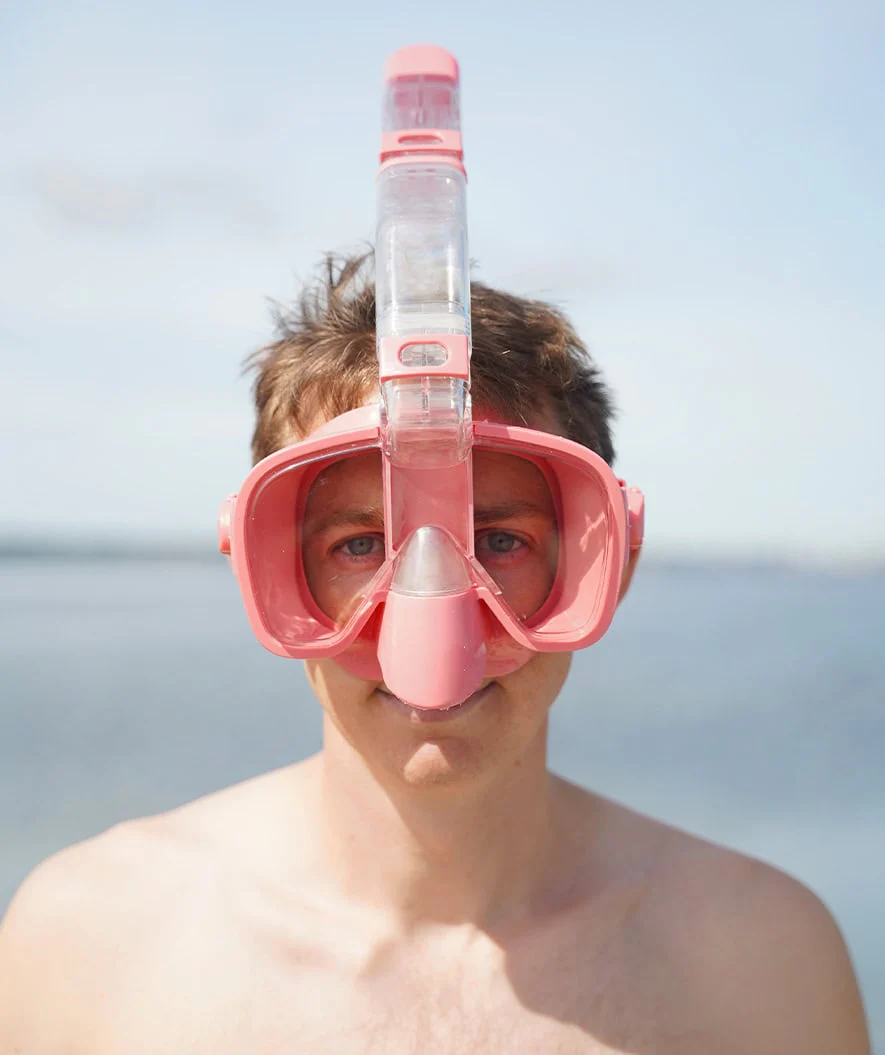 Watery full face diving mask for adults - Pearl - Pink - Image 5