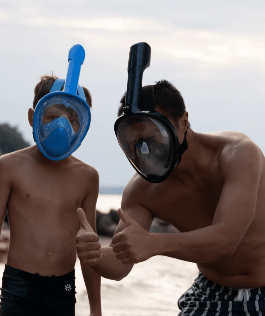Watery full face diving mask for kids - Oxygen - Atlantic Blue - Image 7