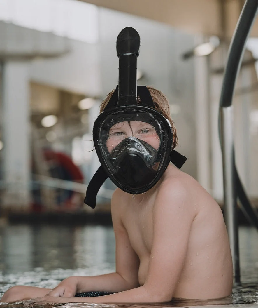Watery full face diving mask for kids - Oxygen - Black - Image 12