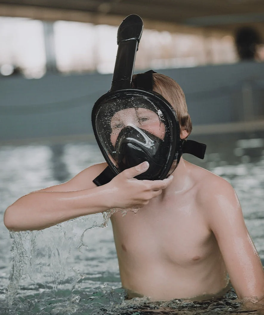 Watery full face diving mask for kids - Oxygen - Black - Image 4