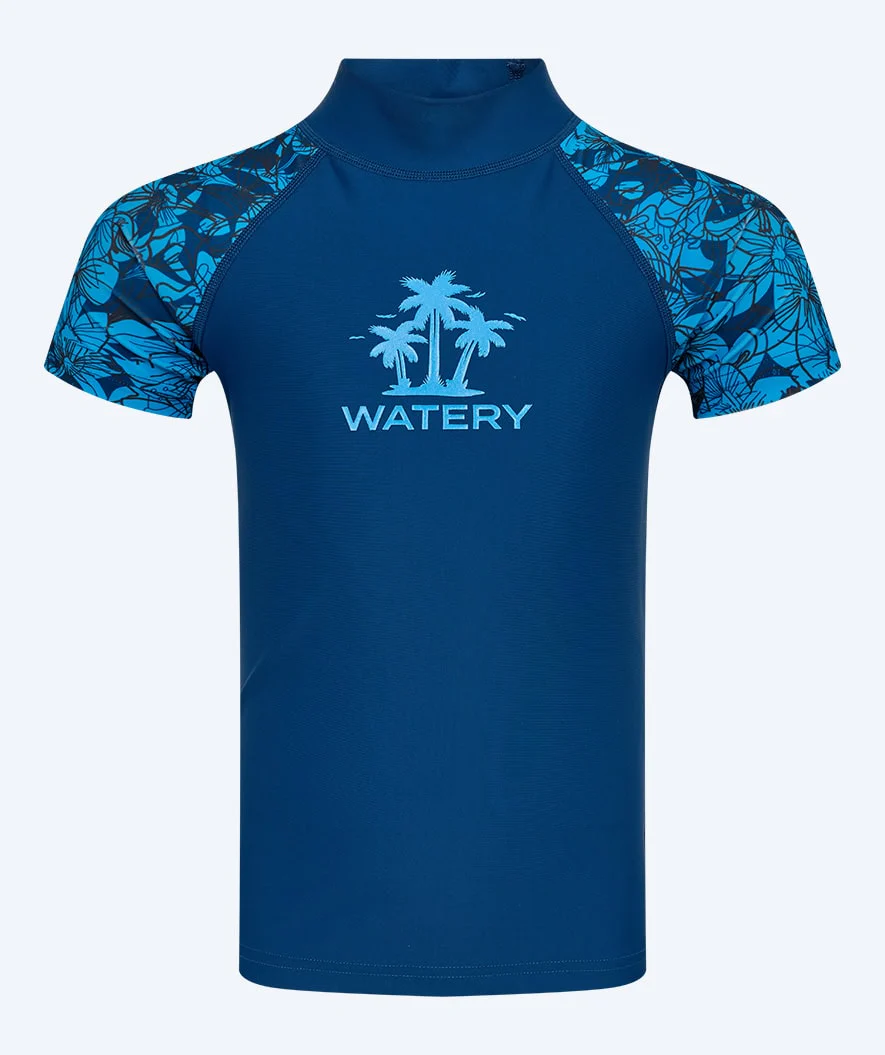 Watery UV-shirt for kids - Katsu Short Sleeve Rashguard - Blue/dark blue - Image 11