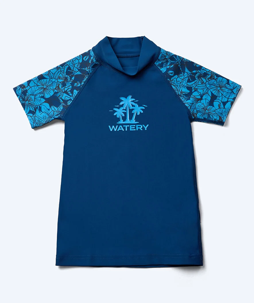 Watery UV-shirt for kids - Katsu Short Sleeve Rashguard - Blue/dark blue - Image 12