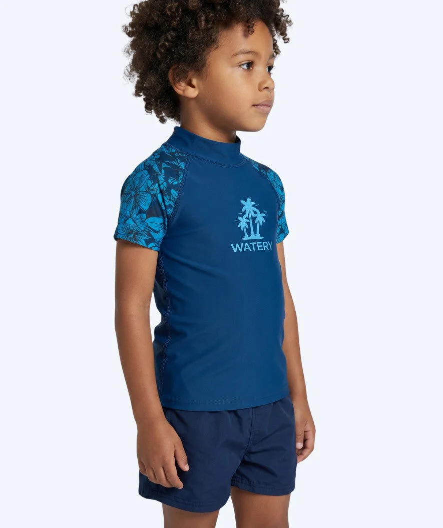 Watery UV-shirt for kids - Katsu Short Sleeve Rashguard - Blue/dark blue - Image 6